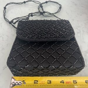 Elegant 5-6” Black Beaded Women's Bag